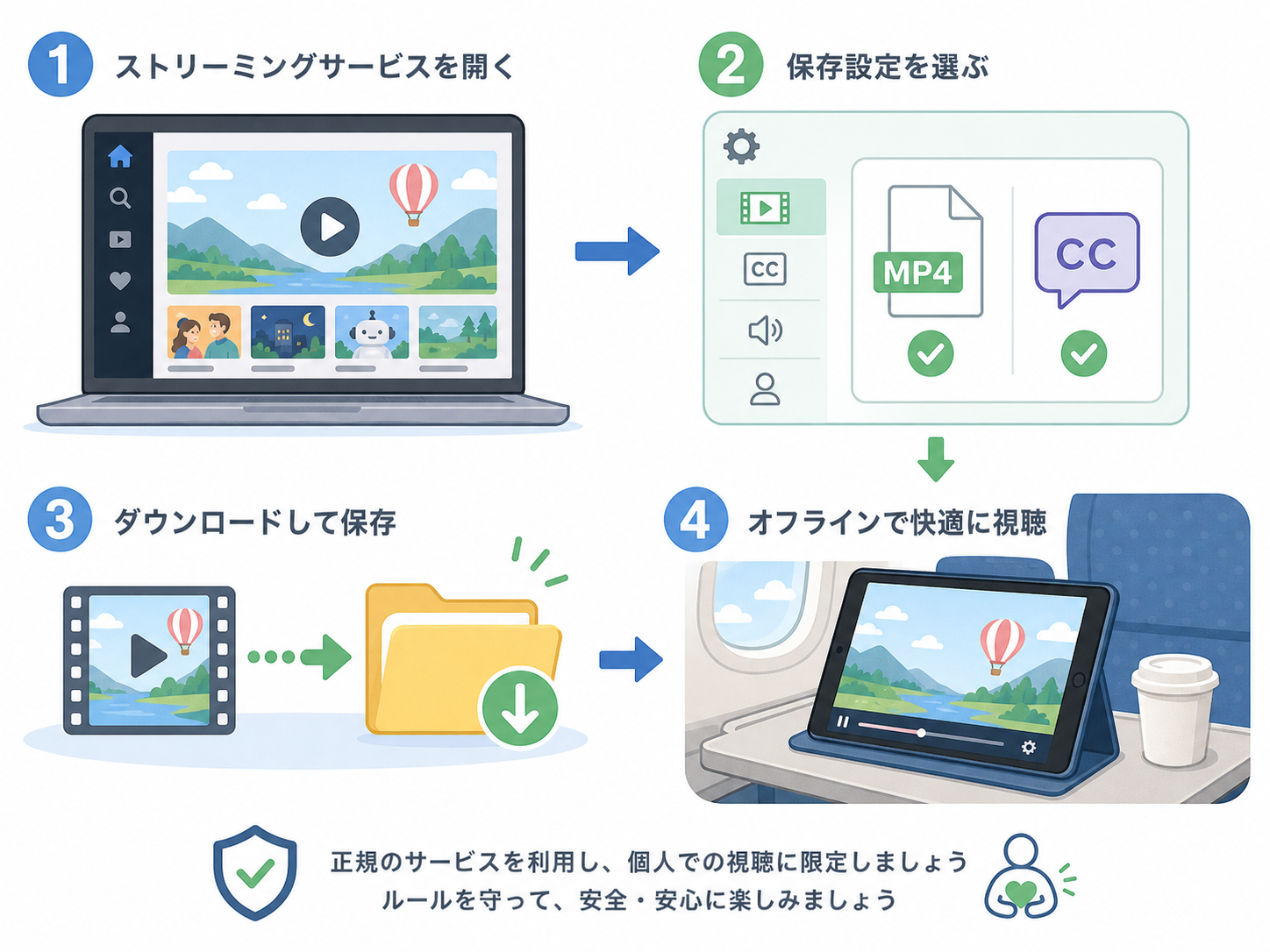 StreamFabでNetflix作品を保存する手順イメージ