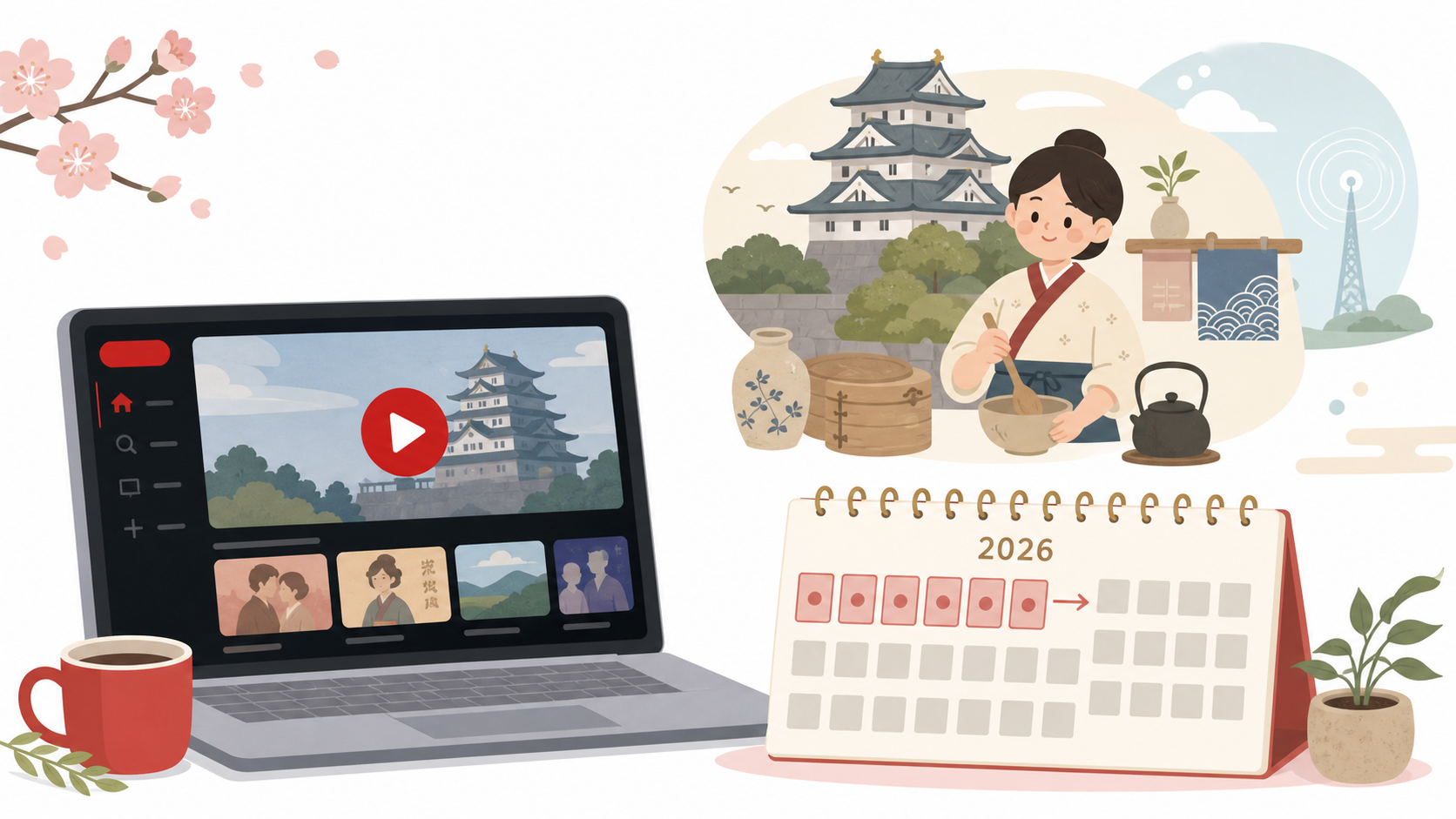 NetflixとNHKドラマ配信のイメージ