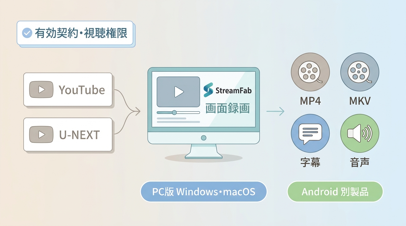 StreamFabのPC版がYouTubeやU-NEXTをMP4・MKVで管理する仕組みと利用前提