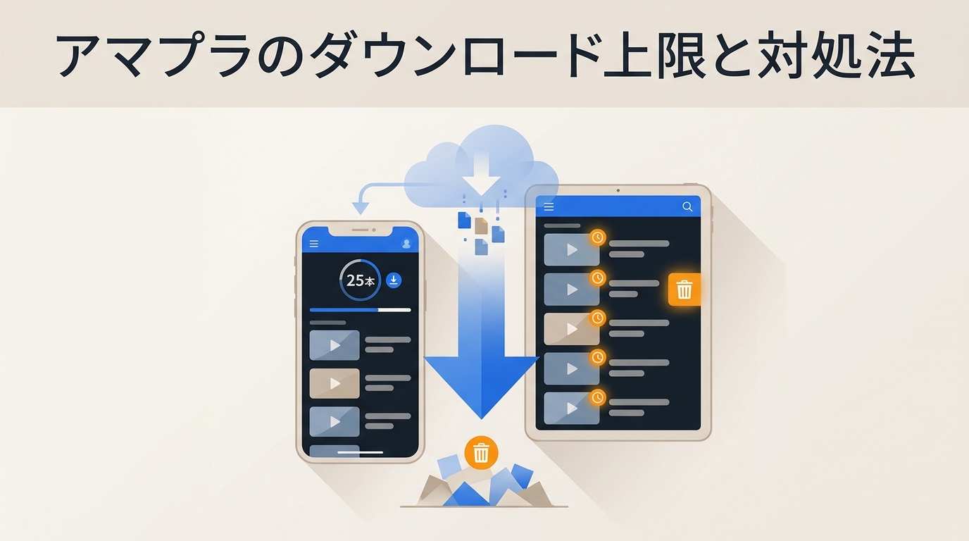 アマプラのダウンロード上限は25本?数が減る原因と対処