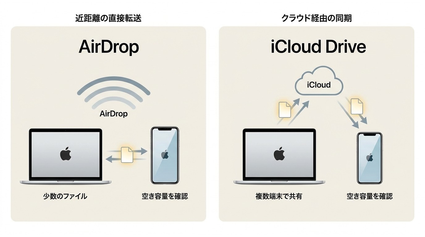 AirDropとiCloud Driveで動画を送る違い