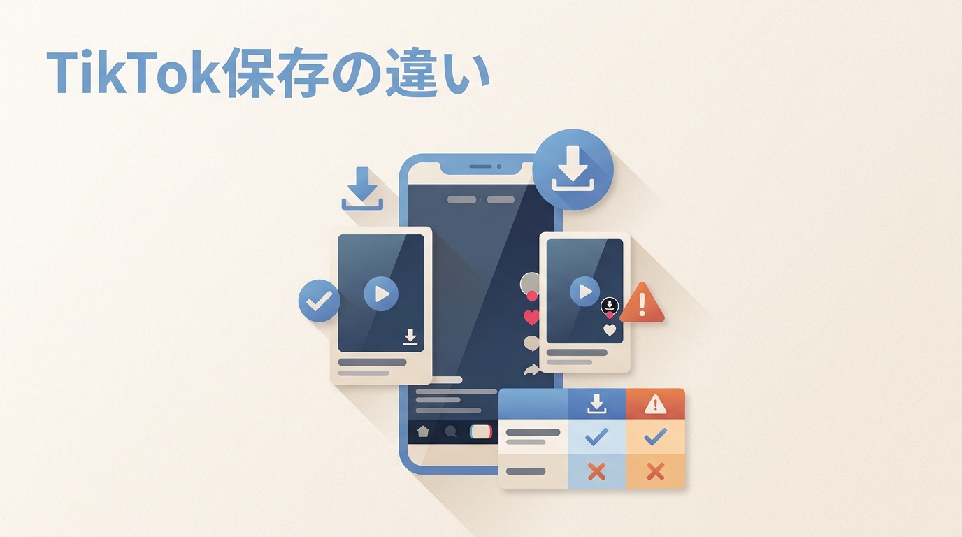 TikTok動画ダウンロードの違い|ロゴなし保存・公式機能・注意点