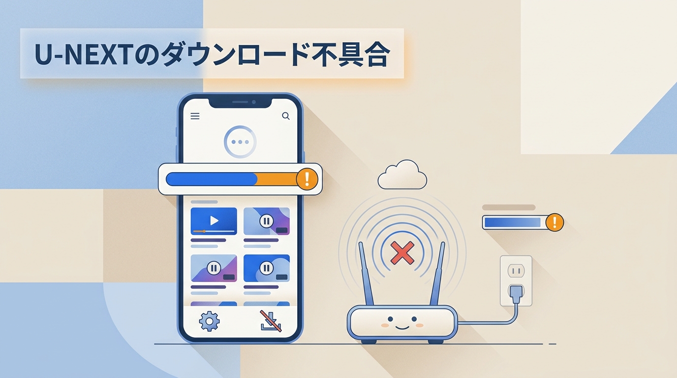 U-NEXTがダウンロードできない原因と対処法｜「！」・進まない・見られない症状を確認