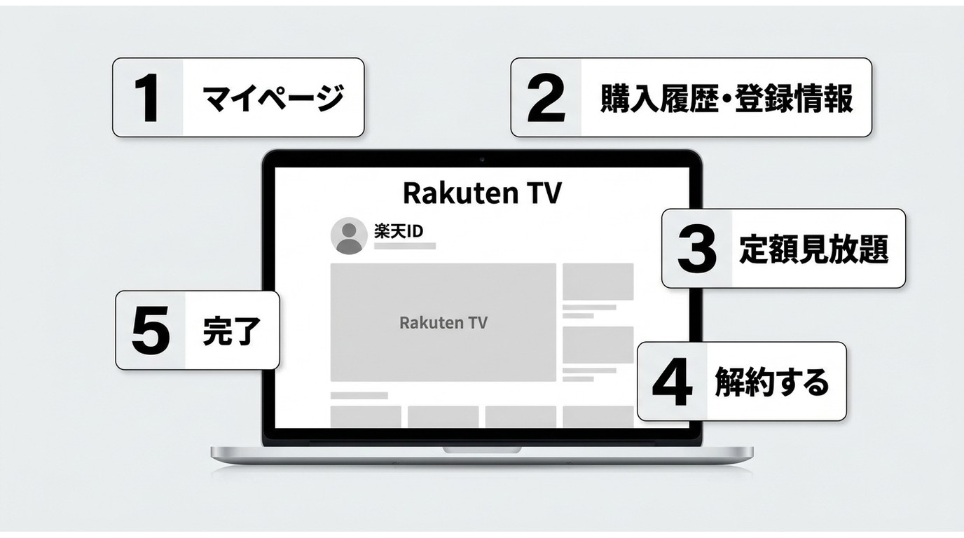 Rakuten TVの定額見放題を解約する手順
