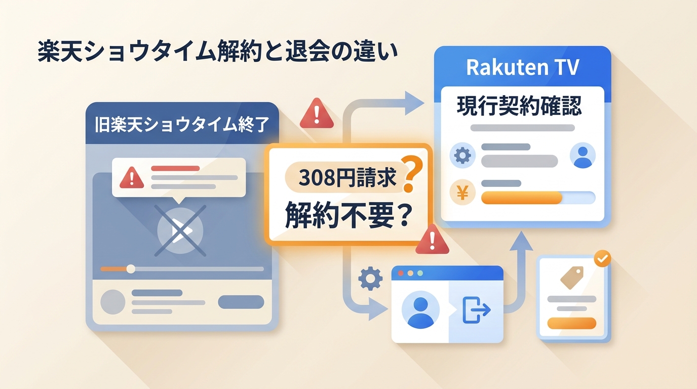 楽天ショウタイム終了後の解約とRakuten TVの利用停止方法