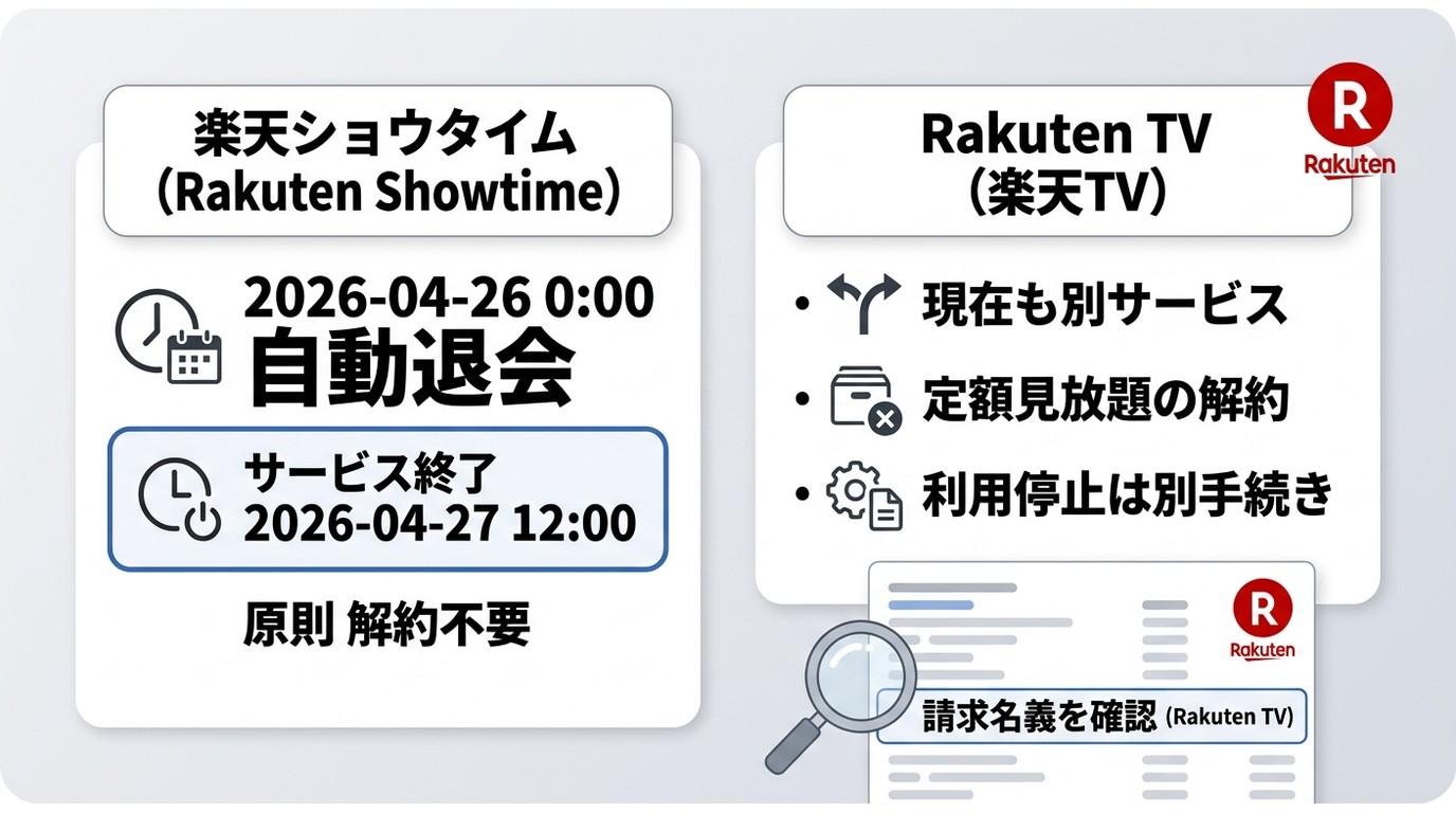 楽天ショウタイムとRakuten TVの違い