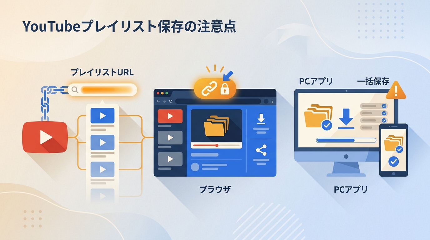 YouTube再生リストをURLから一括ダウンロードする方法とプレイリストダウンローダーの比較