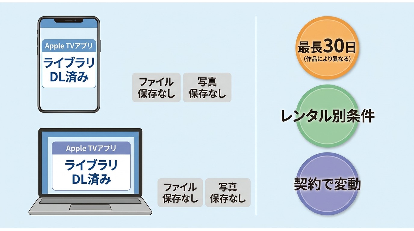Apple TVアプリ内保存と視聴期限の基本ルール
