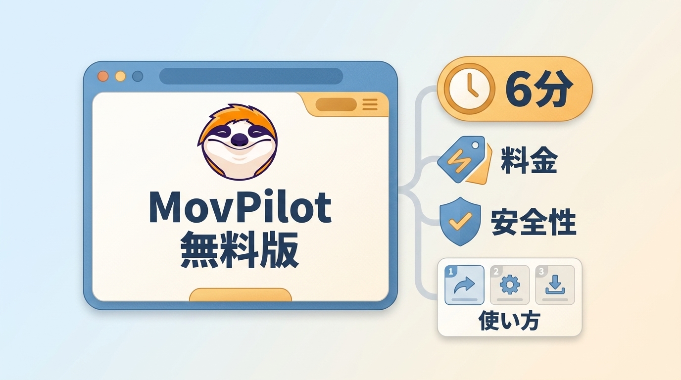 MovPilot無料版は各動画6分まで|料金・安全性・使い方を2026年7月確認