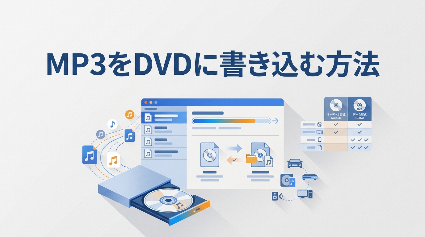 MP3をDVDに書き込む方法と無料ソフト4選・再生できない時の対処法【Windows11対応】