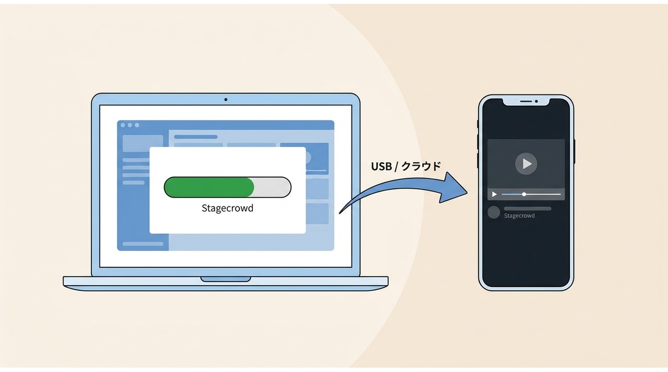 Stagecrowd動画をPCに保存してiPhoneへ転送する流れ