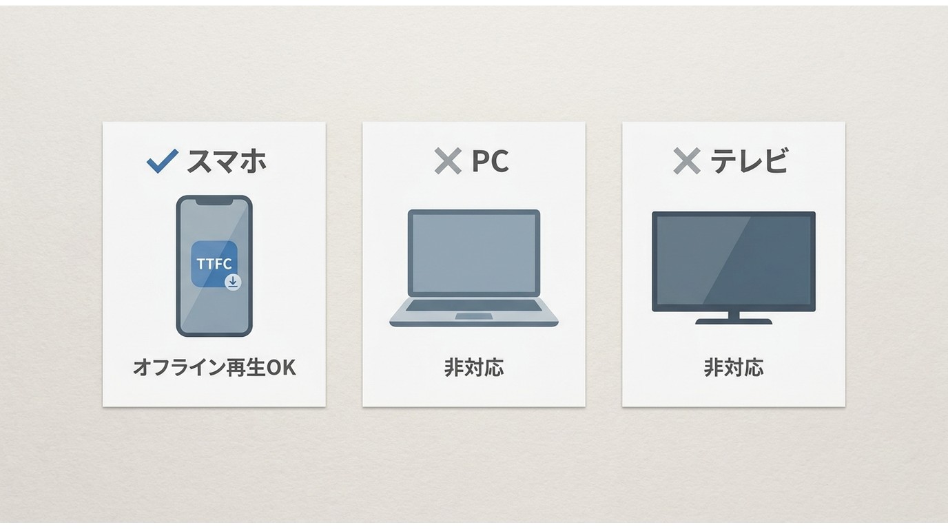 TTFCの公式ダウンロード・PCブラウザ・テレビ視聴の違い
