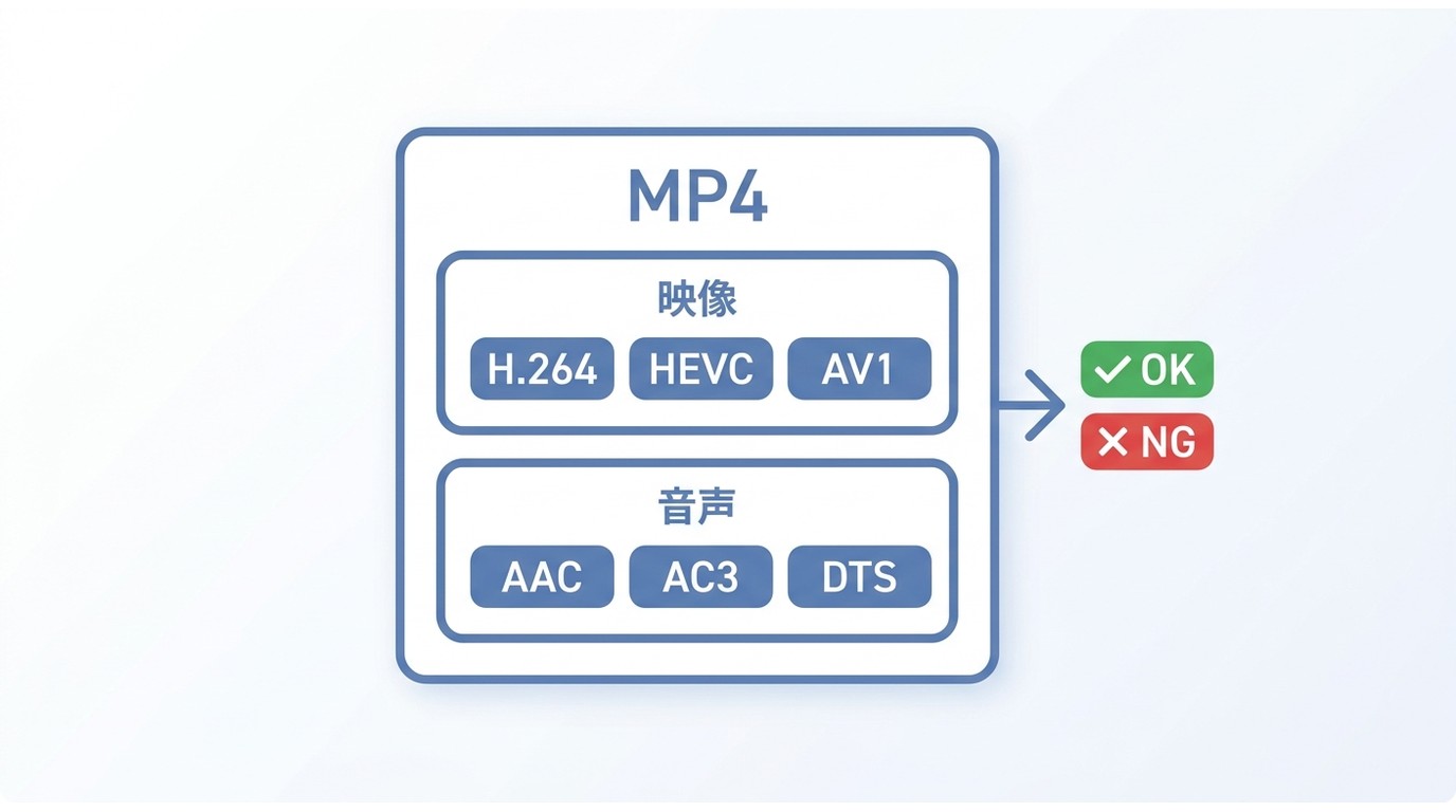 MP4コンテナと映像・音声コーデックの関係