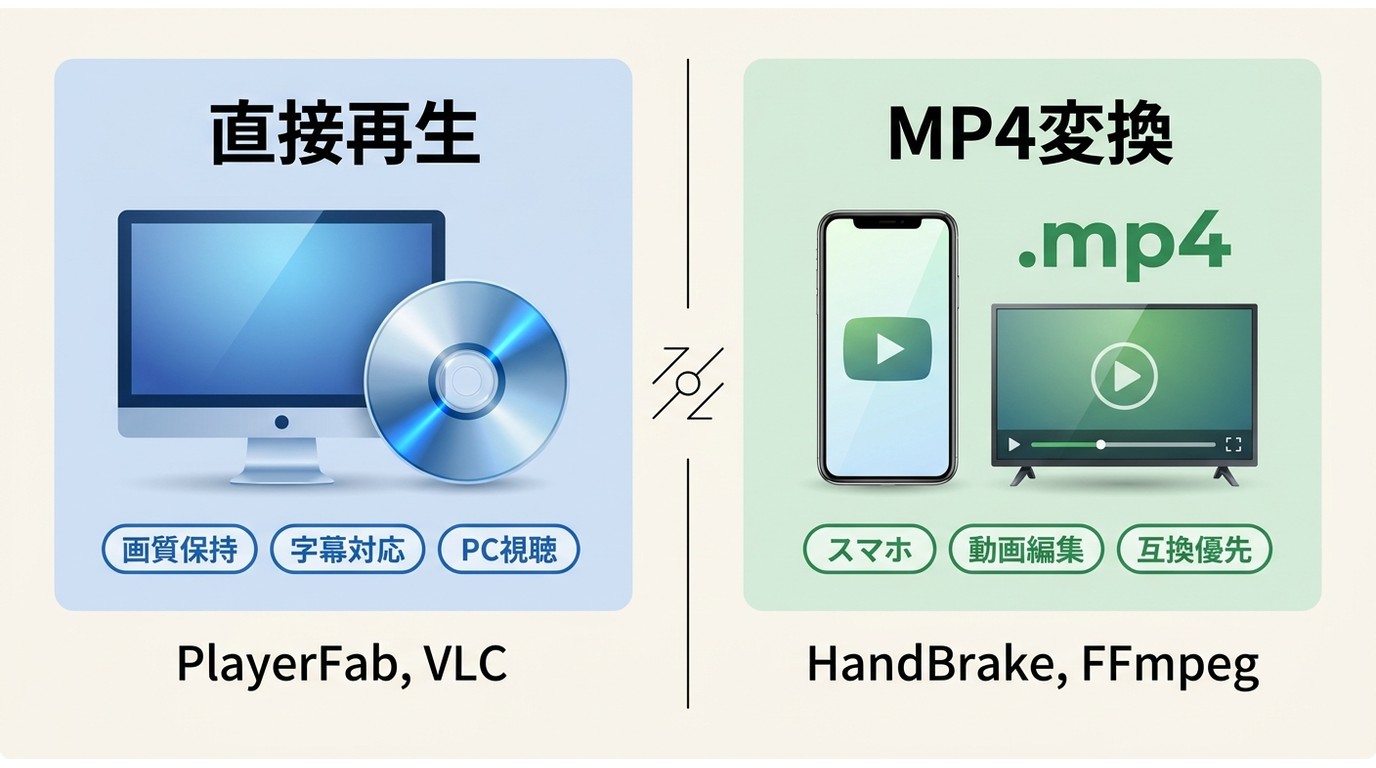 M2TSの直接再生とMP4変換の選び方