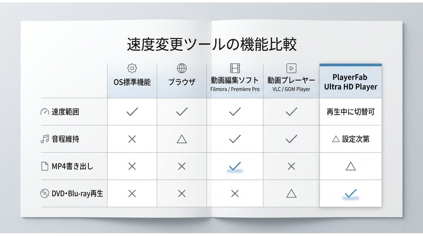 再生ソフトと動画編集ソフトの用途比較
