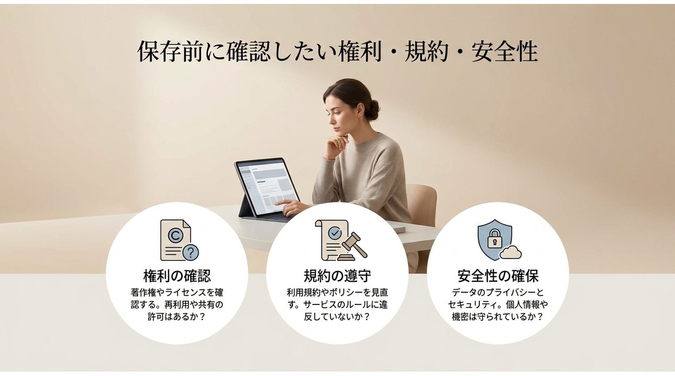 YouTube映画を保存する前に確認したい権利・利用規約・安全性