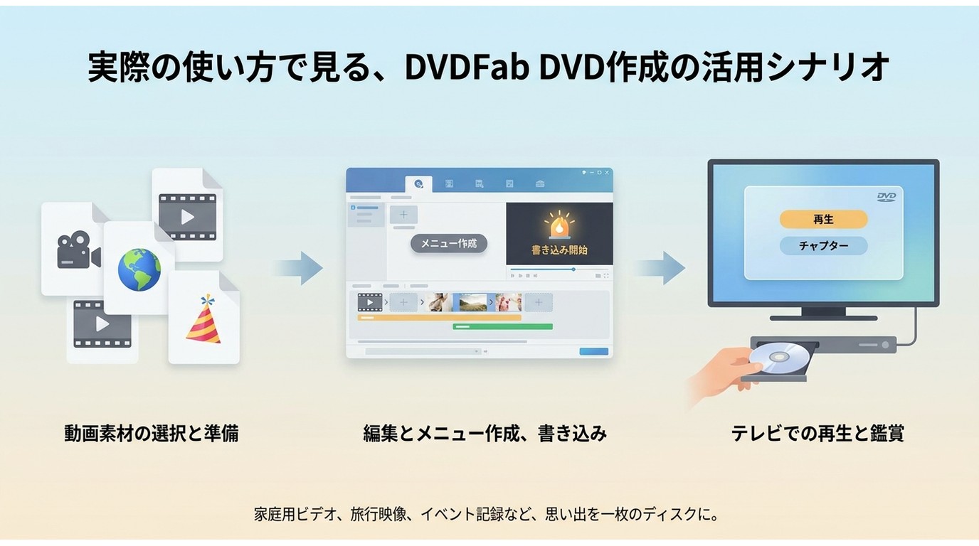 実際の使い方で見る、DVDFab DVD作成の活用シナリオ