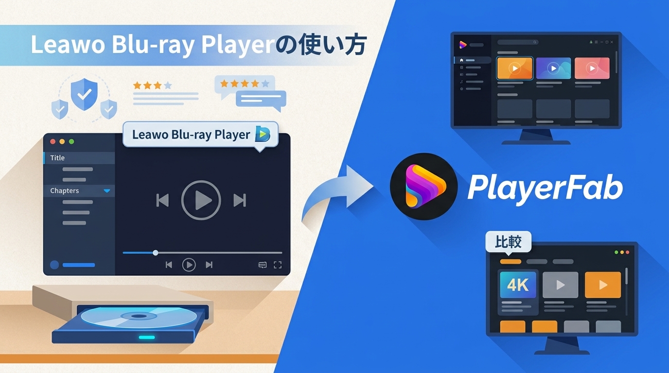 Leawo Blu-ray Playerの安全性、使い方、評判を解説する記事のカバー画像