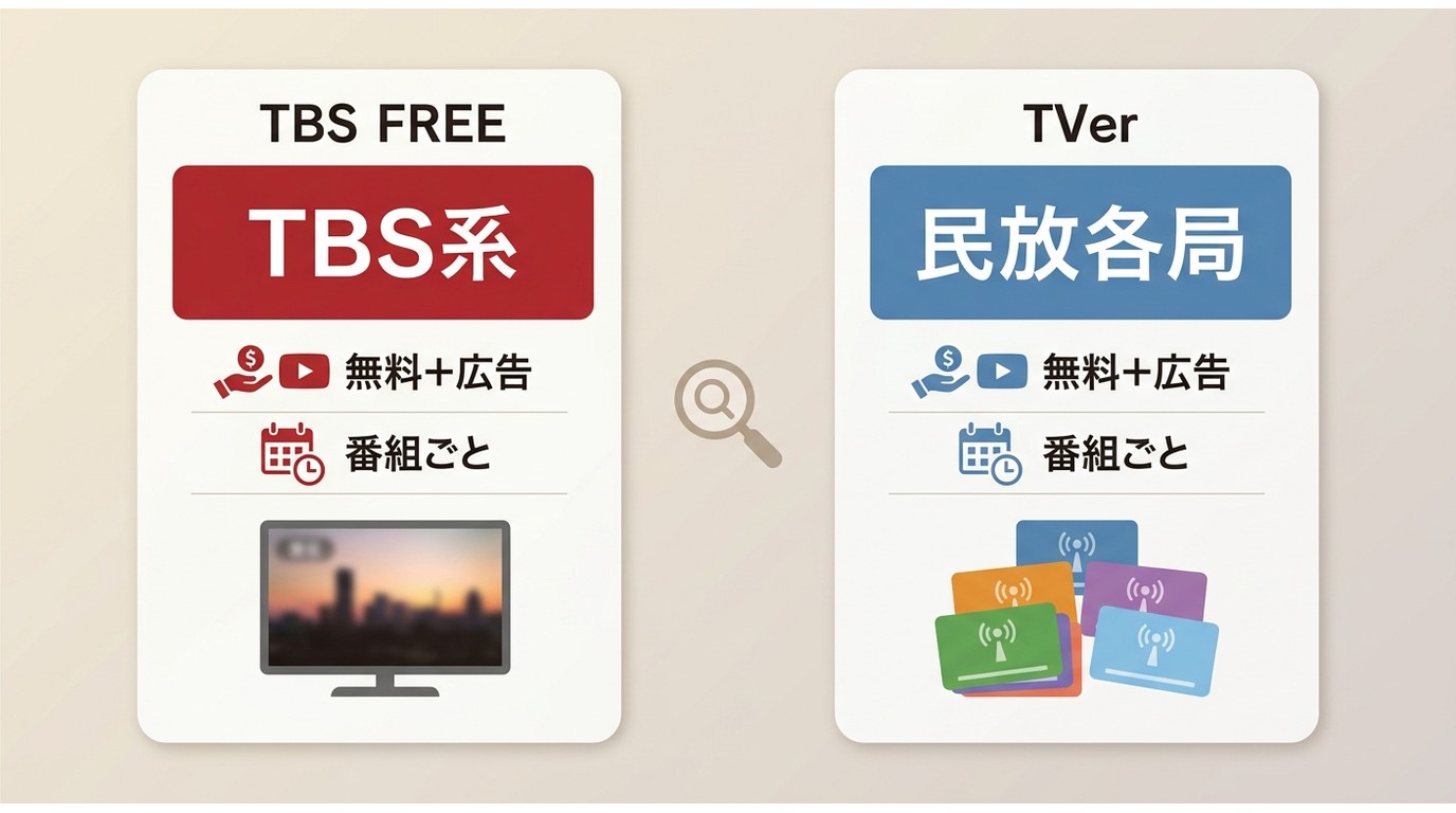 TBS FREEとTVerの違い