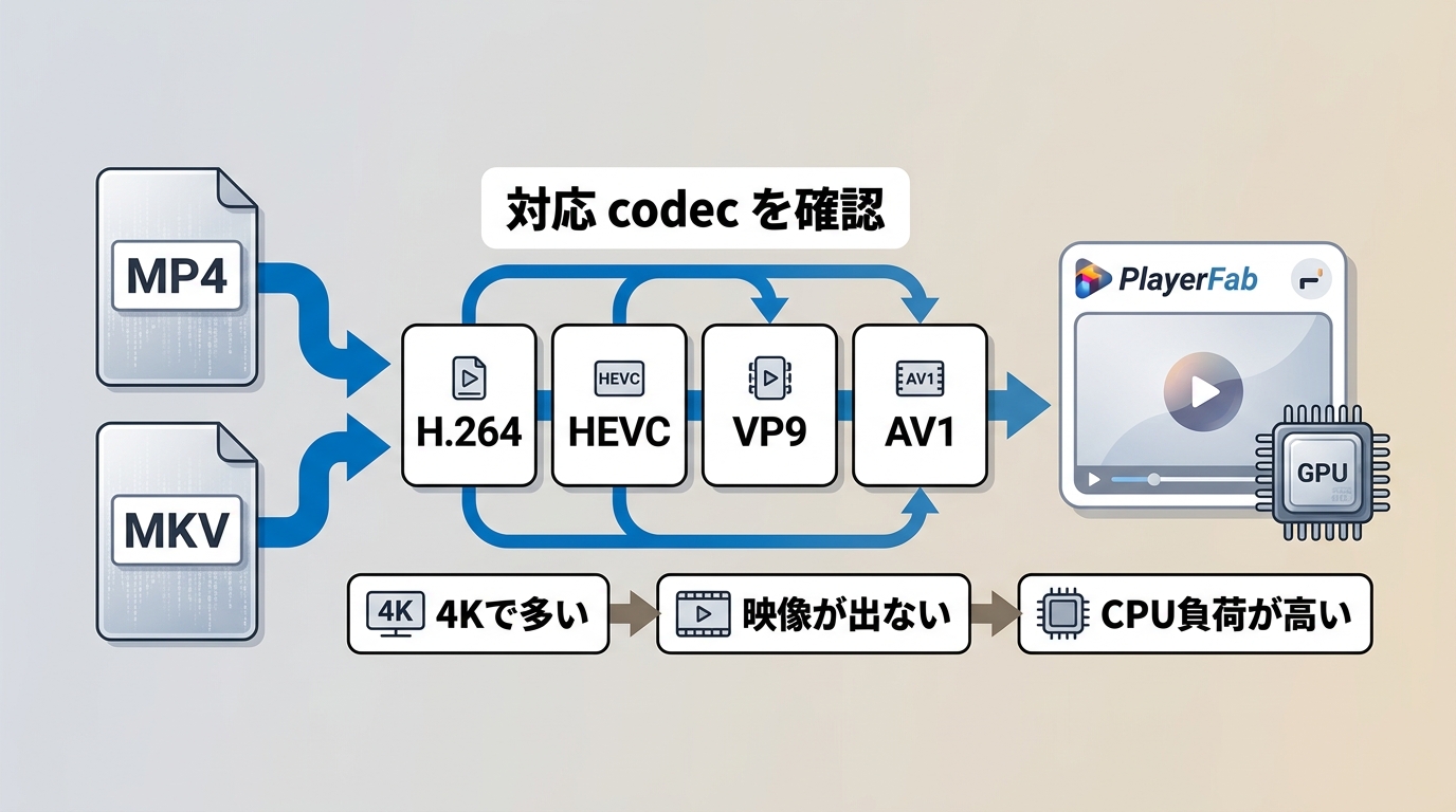 4K MP4とH.264・HEVC・VP9・AV1コーデックの違い