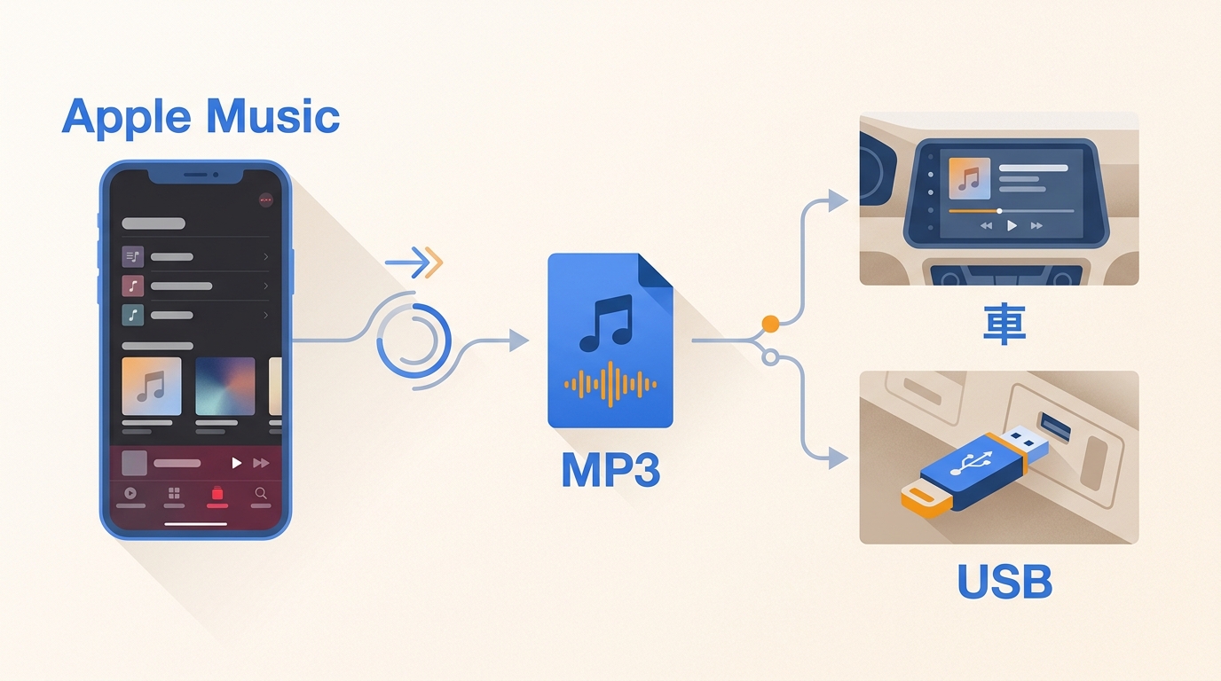 Apple MusicをMP3として保存できる?できない?車やUSBで聴くための判定と解決策