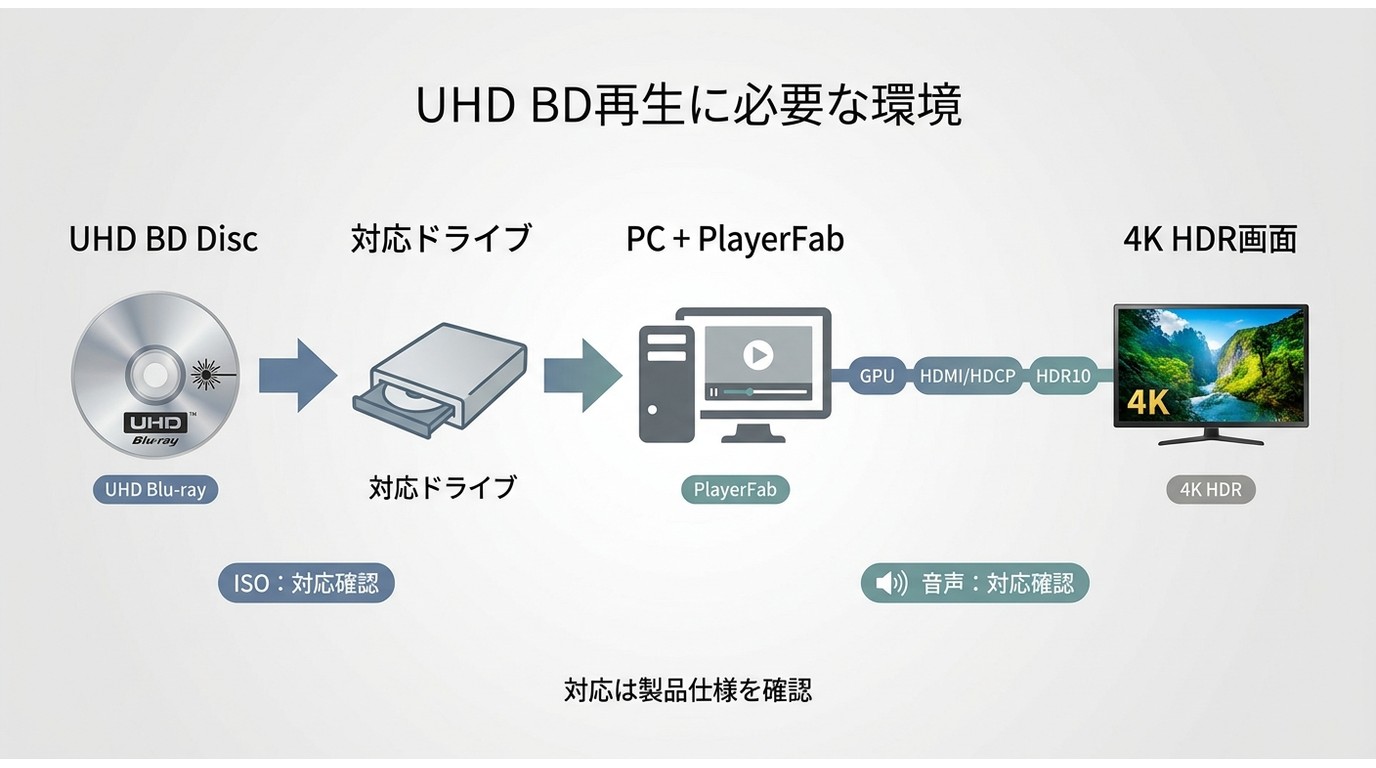 UHD BDをPCで再生するためのドライブ、ソフト、4K HDR表示環境