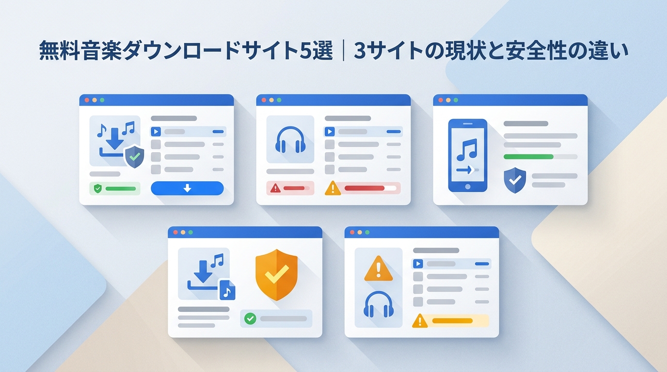 無料音楽ダウンロードサイト5選|3サイトの現状と安全性の違い
