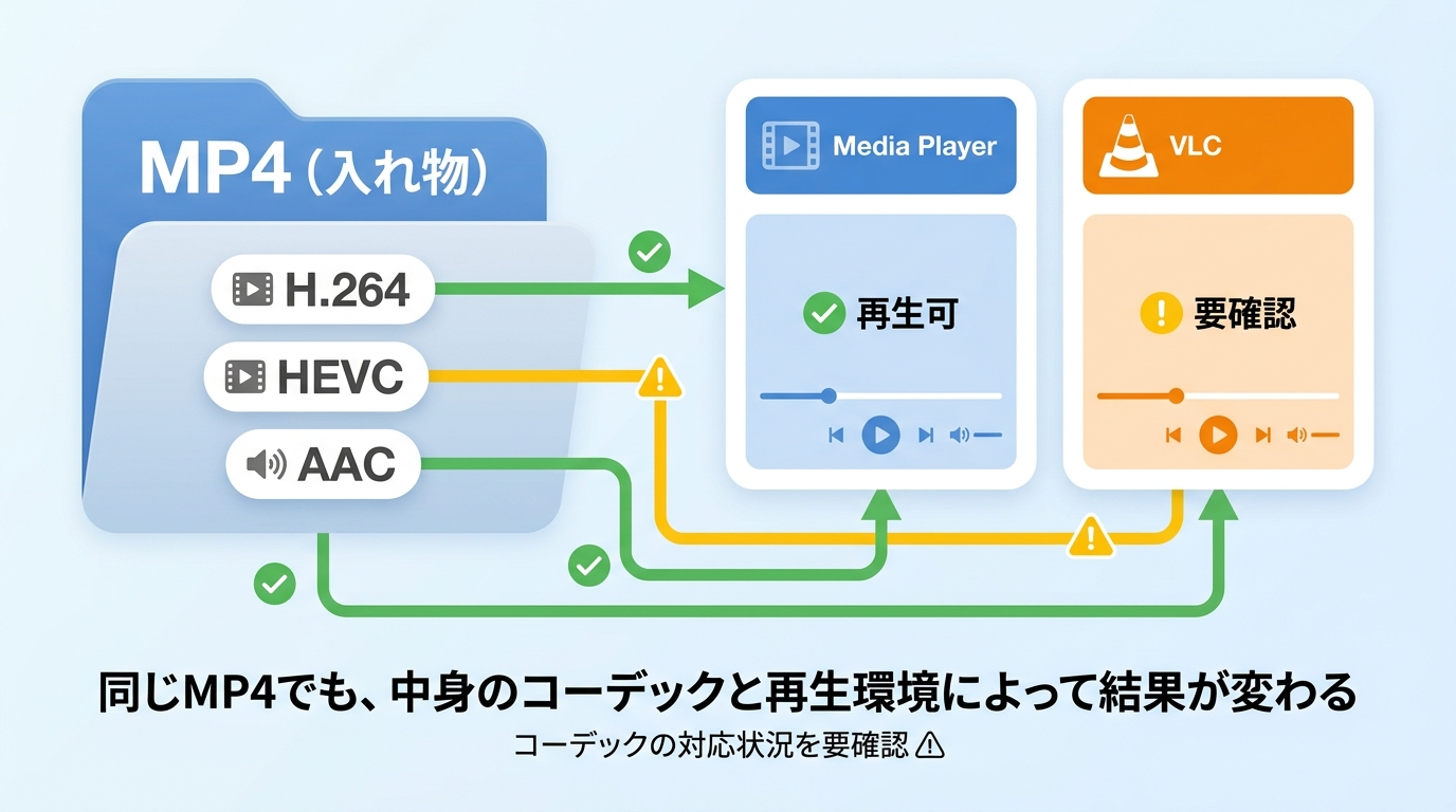MP4内の映像コーデックと音声コーデックを確認するポイント