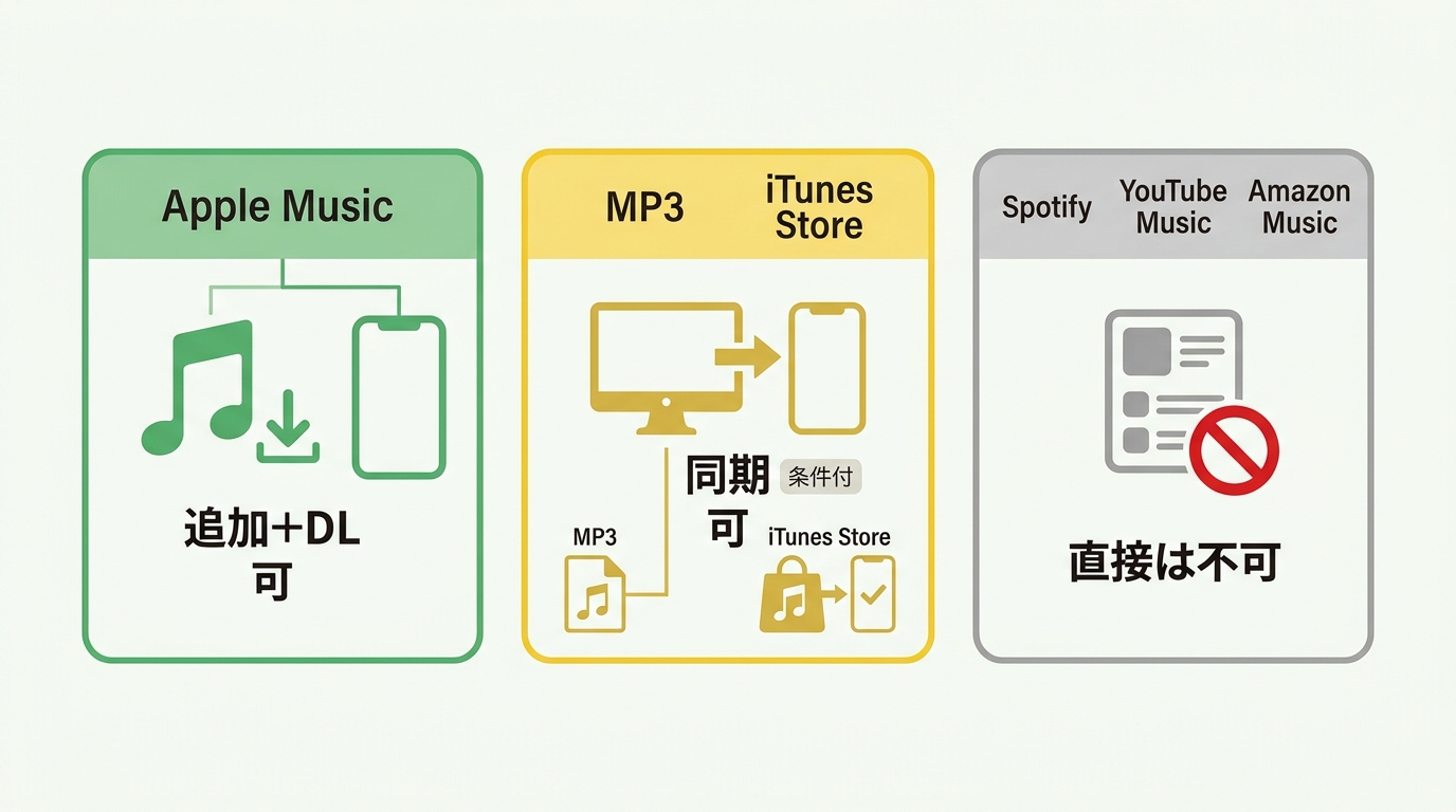 iPhoneアラームで使えるMP3・Apple Music・Spotifyなどの音源条件