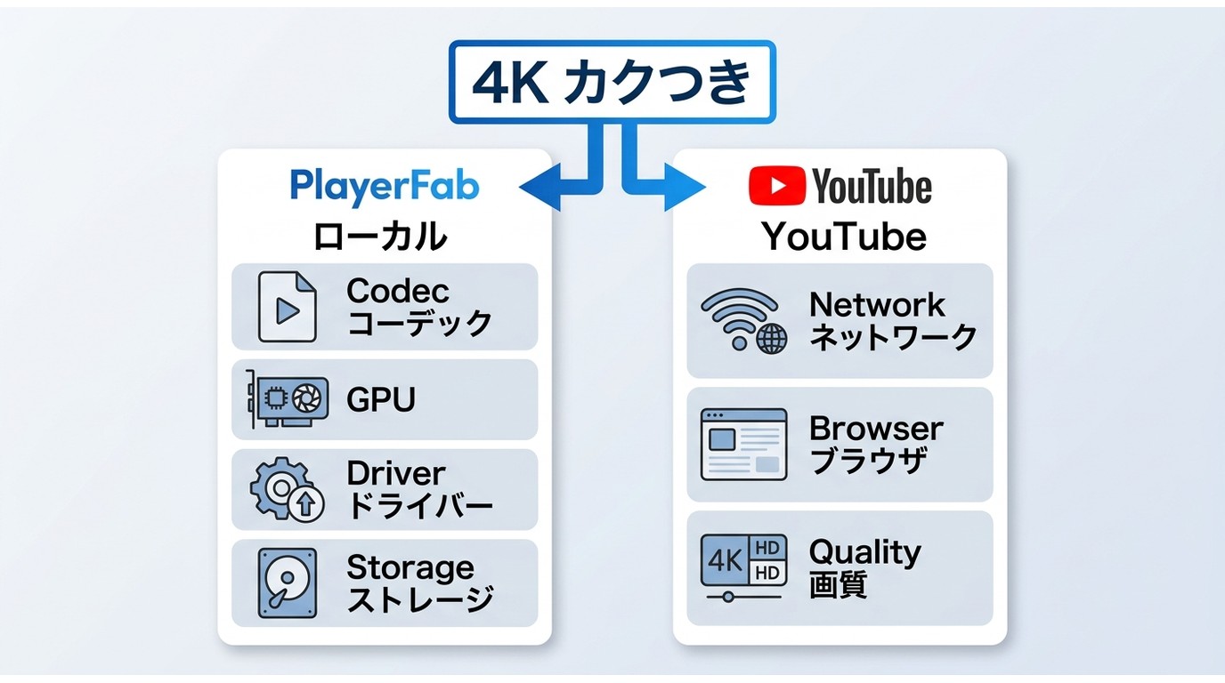 4K動画のカクつきをローカル再生と配信で切り分ける方法