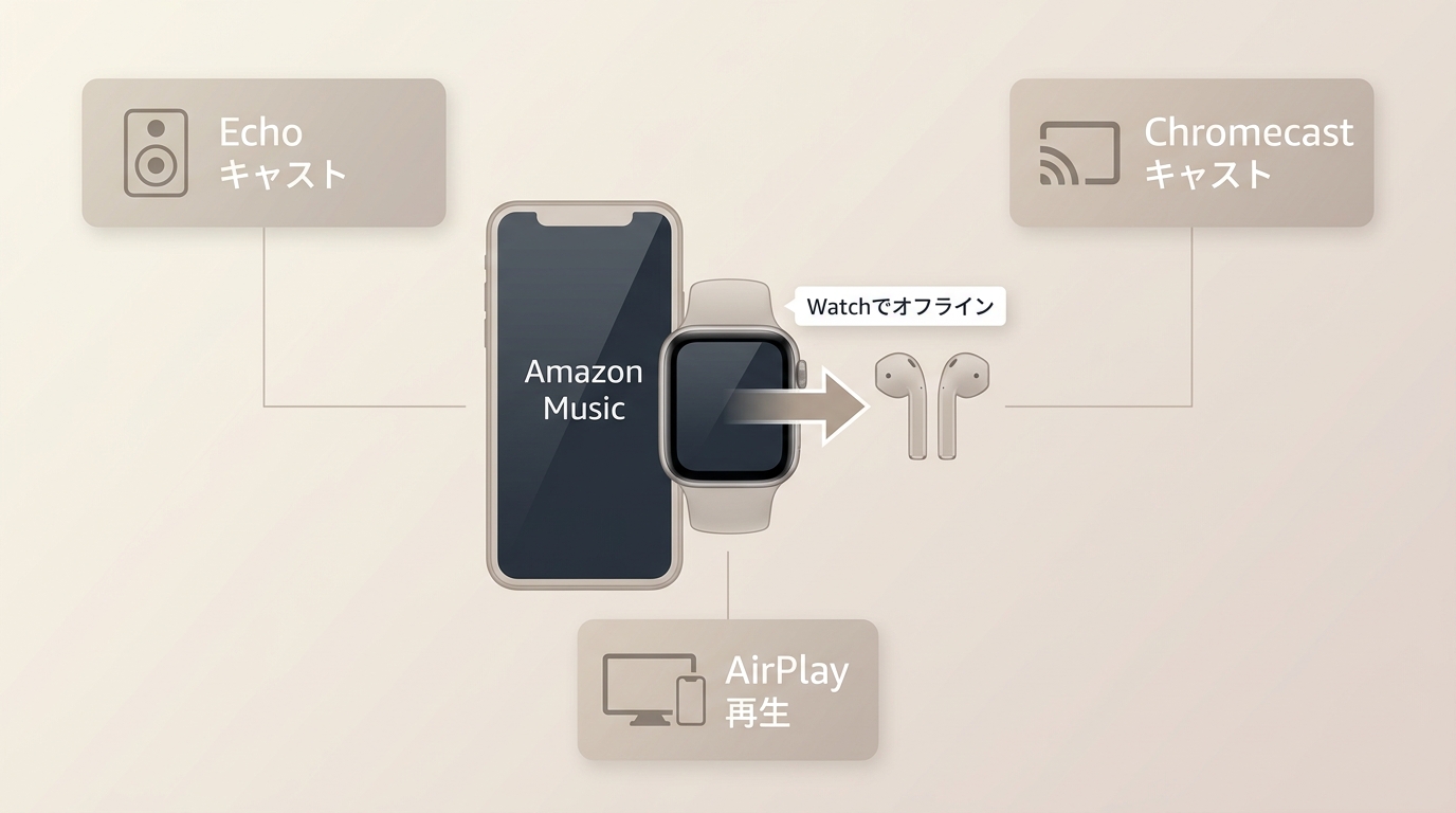 Amazon MusicをiPhone、Apple Watch、Echo、Chromecast、AirPlayで使う方法