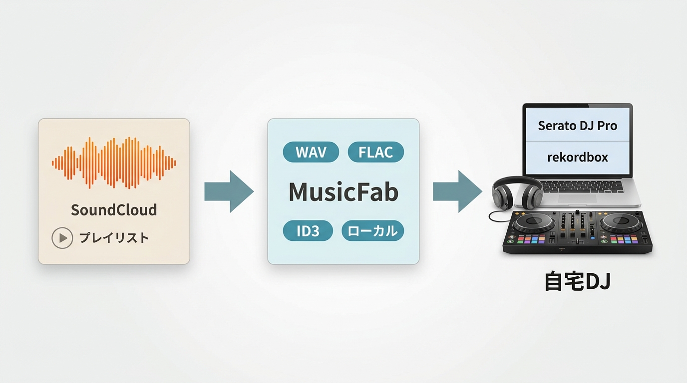 SoundCloud楽曲をMusicFabで保存しSerato DJ Proやrekordboxで自宅練習する流れ