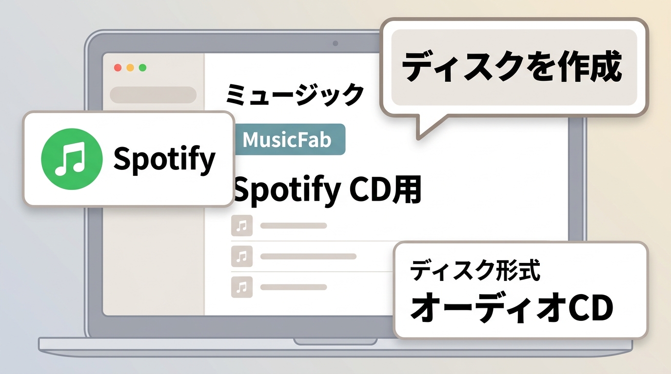 MacのミュージックアプリでSpotifyの曲をオーディオCDにする方法