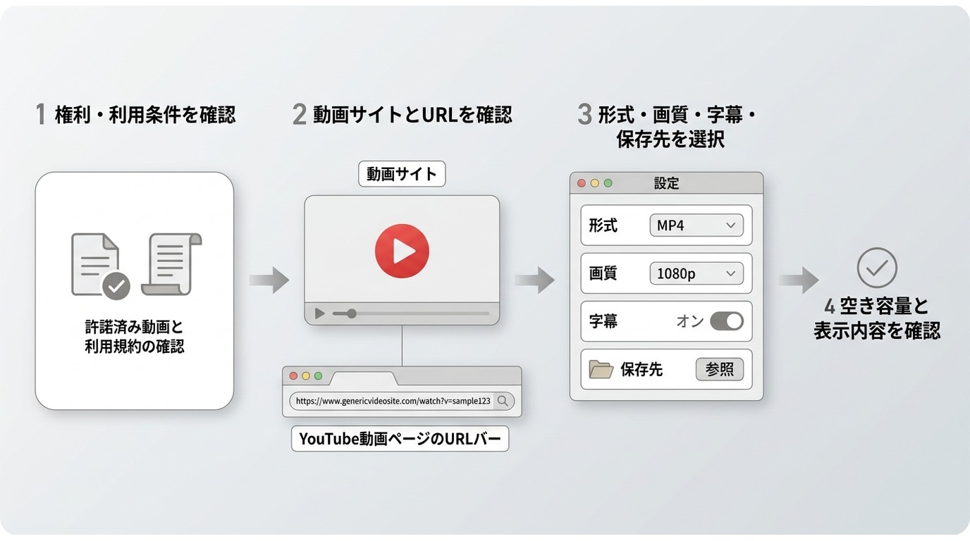 YouTube動画を個人利用で保存する前の確認と設定手順