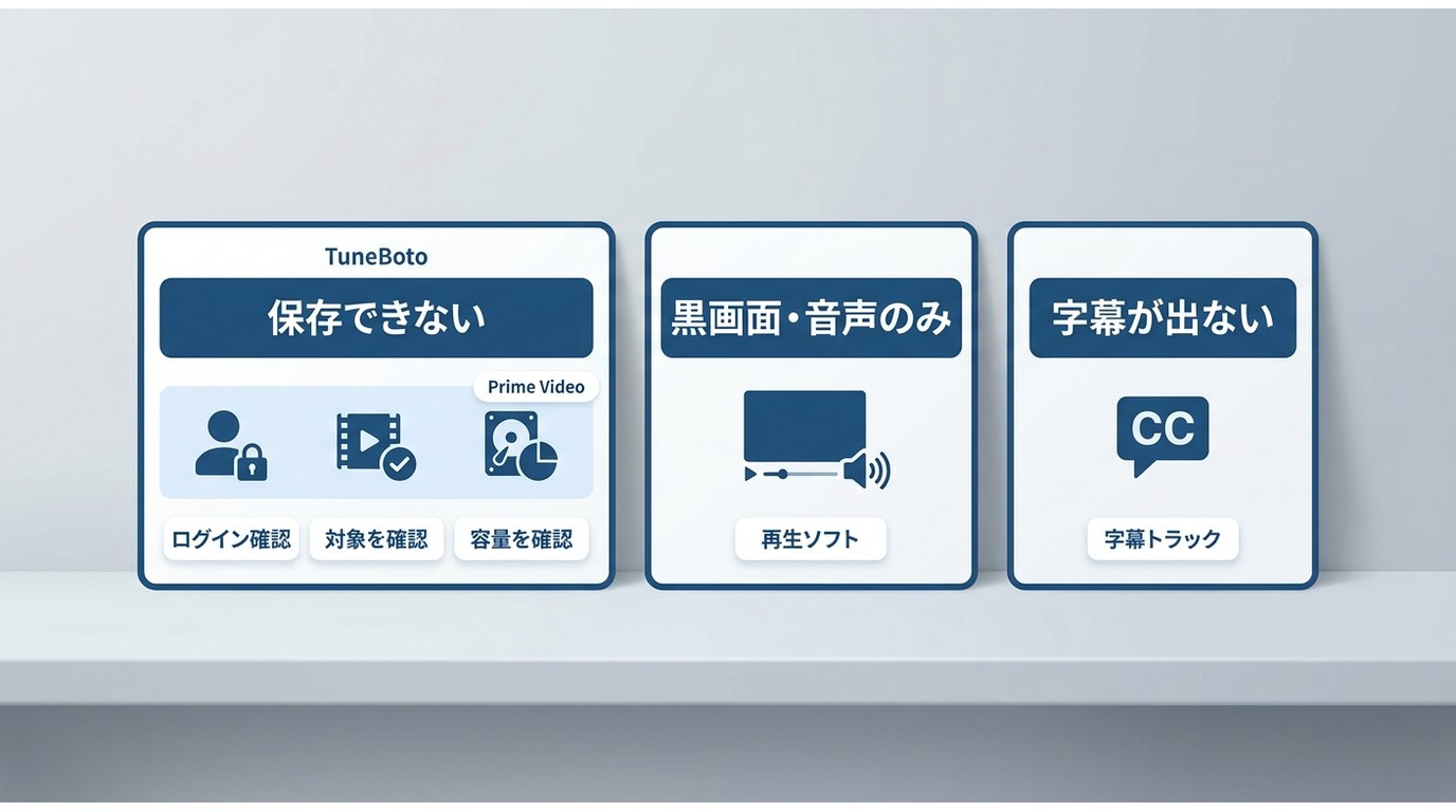 TuneBotoの保存失敗や字幕不表示を切り分ける確認手順
