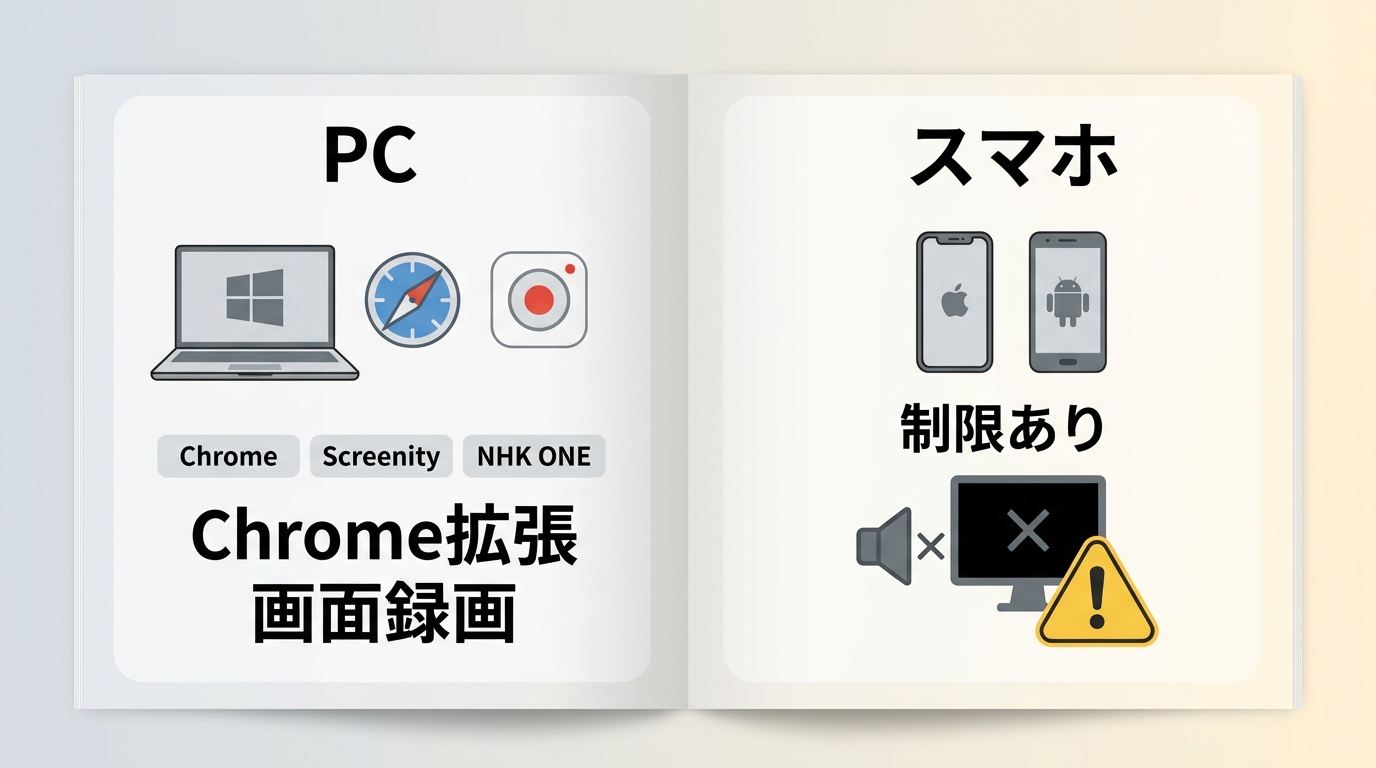 PCのChrome拡張とiPhone・Android画面録画の利用範囲