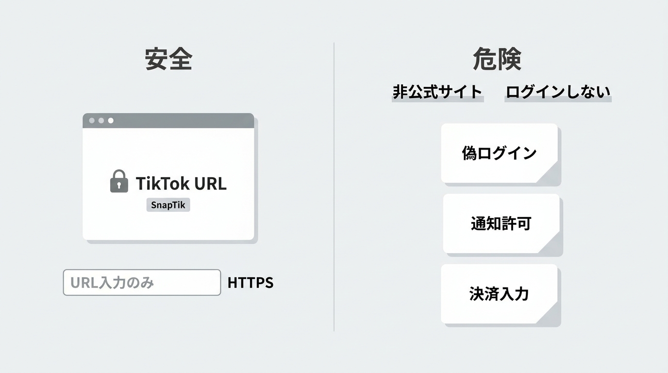 TikTok保存サイトで避けたいログイン要求や通知許可