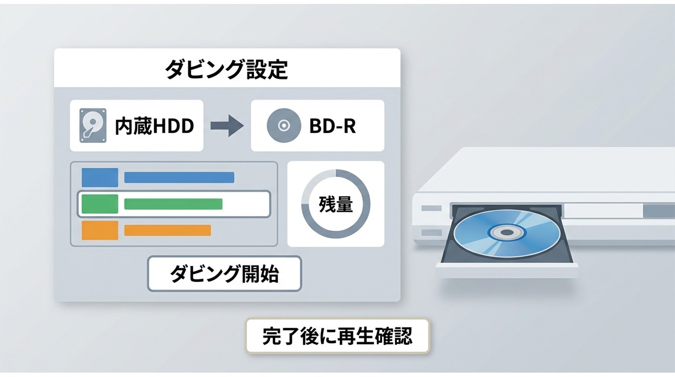 レコーダーの録画番組をBlu-rayへダビングする流れ