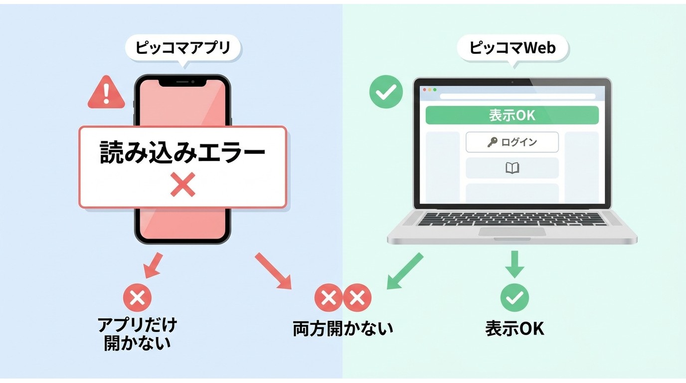 ピッコマアプリとWeb版を使った障害切り分け