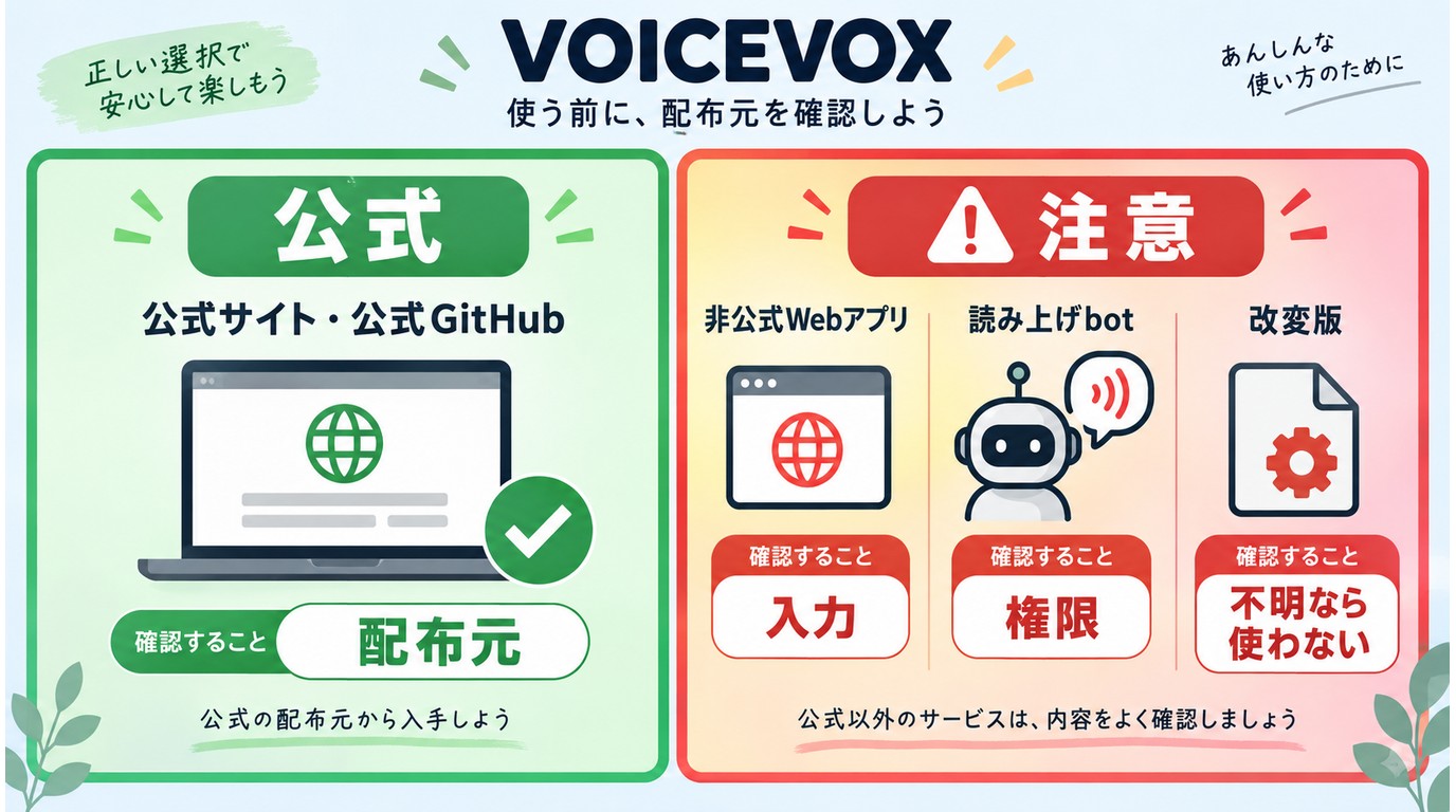 VOICEVOXを安全に使うための公式配布元と周辺サービスの確認ポイント