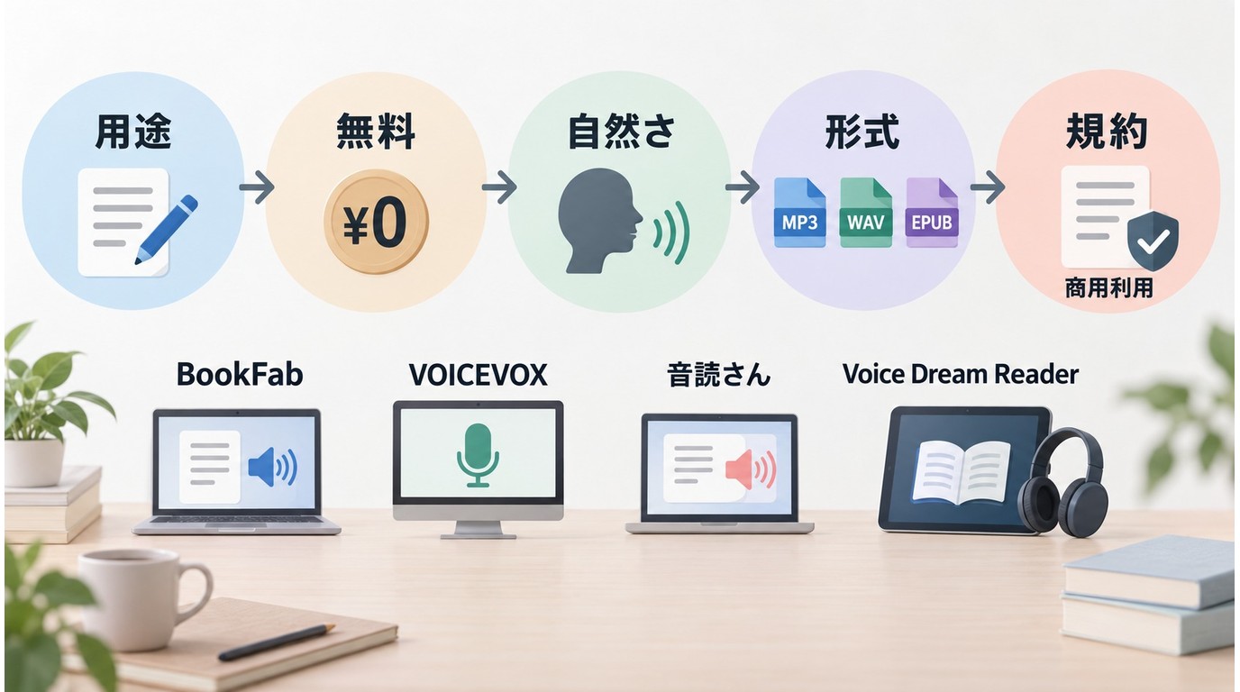 AI音声読み上げツールを選ぶときの確認項目