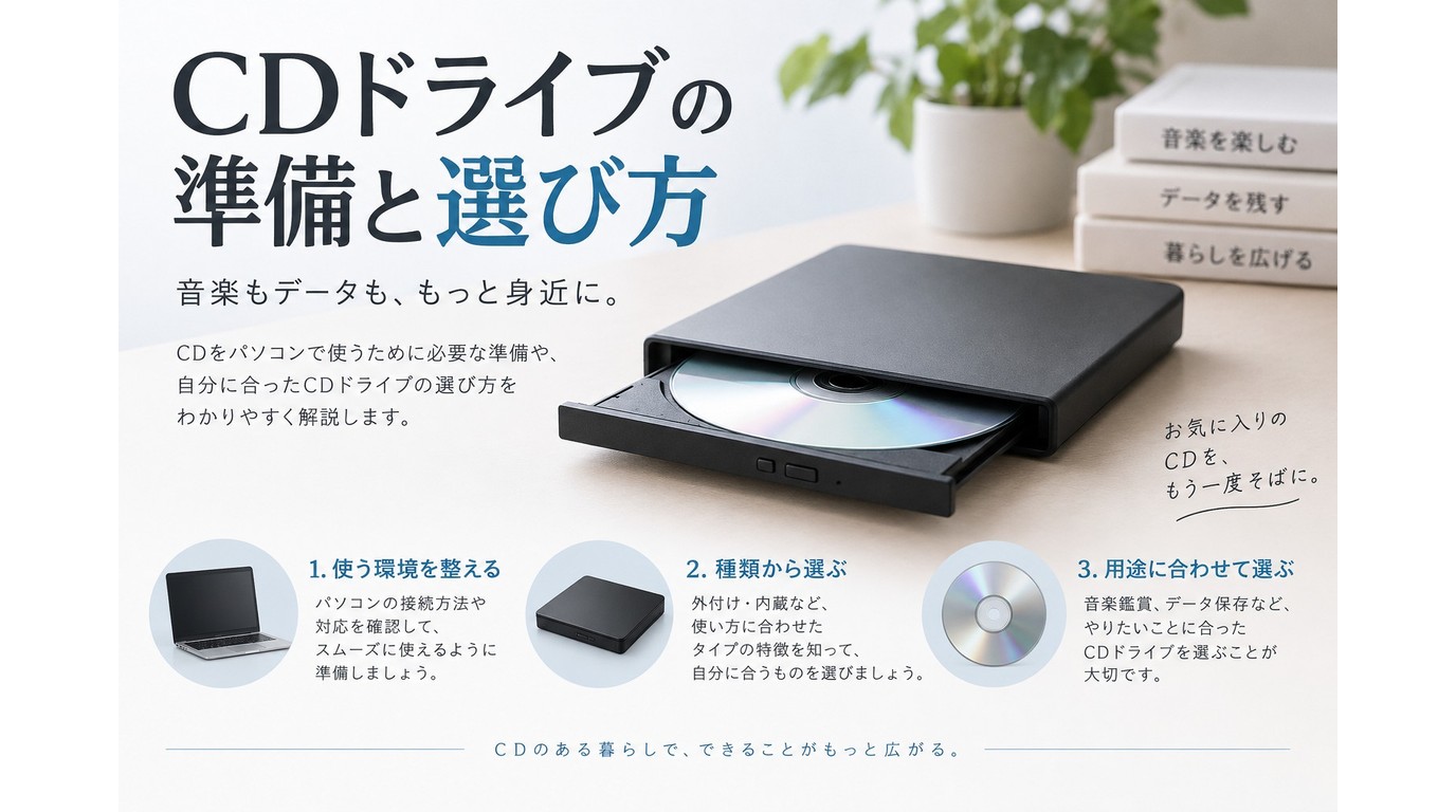 CDドライブの準備と選び方
