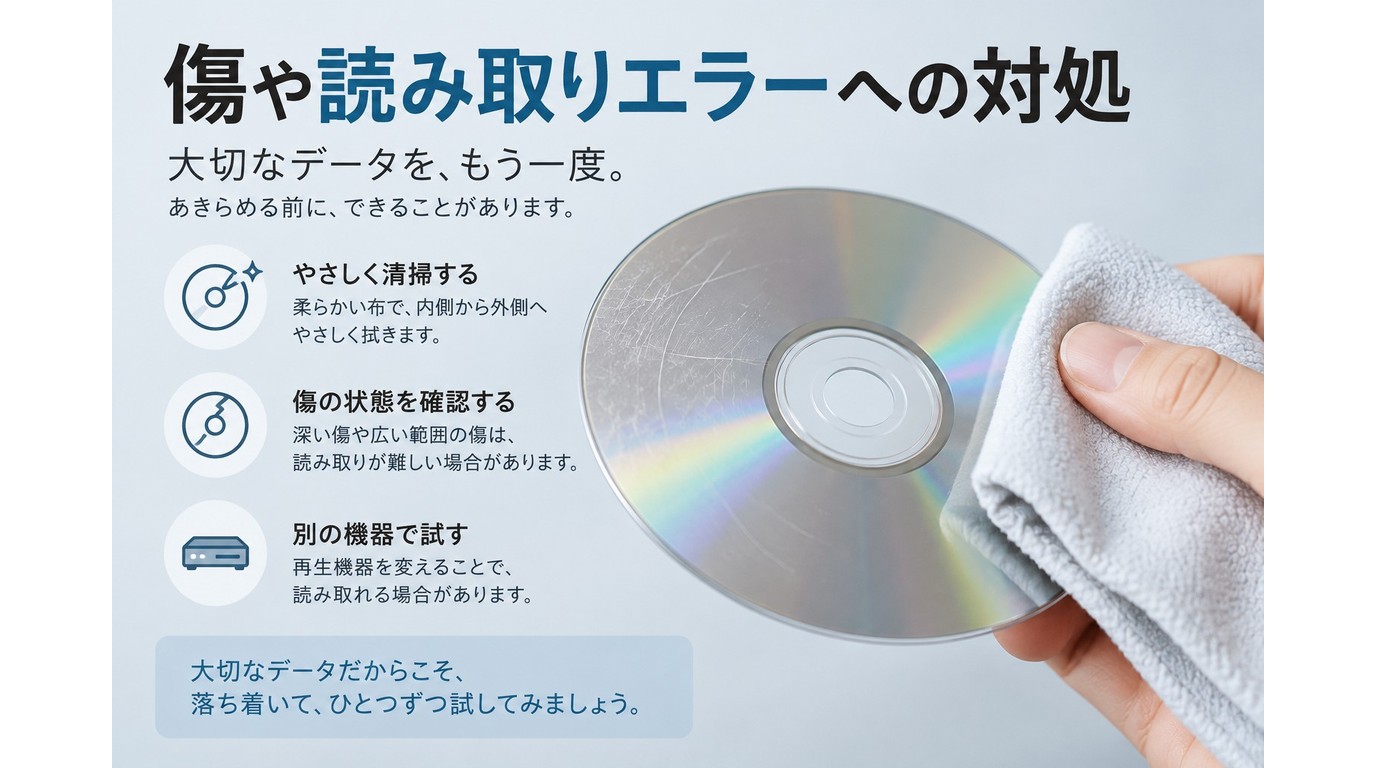 傷や読み取りエラーへの対処
