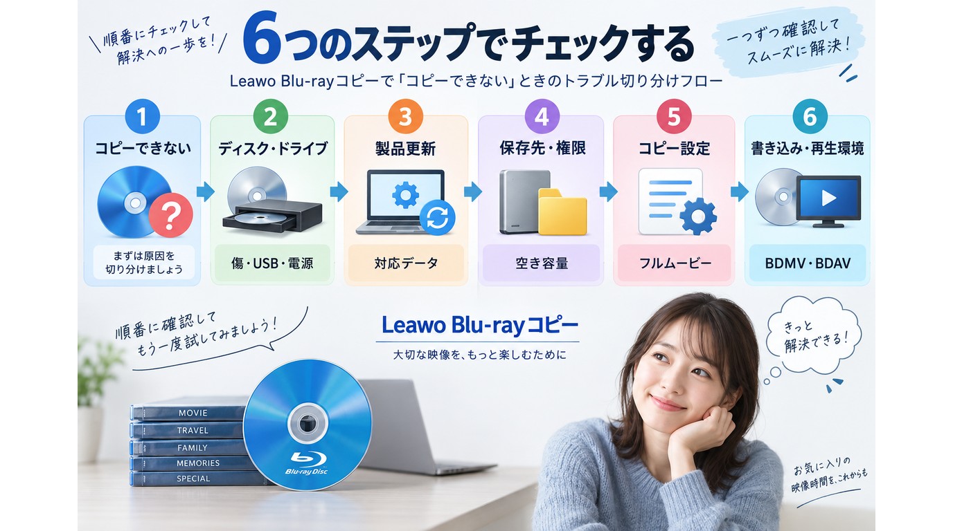 Leawo Blu-rayコピーの失敗原因を確認する順番