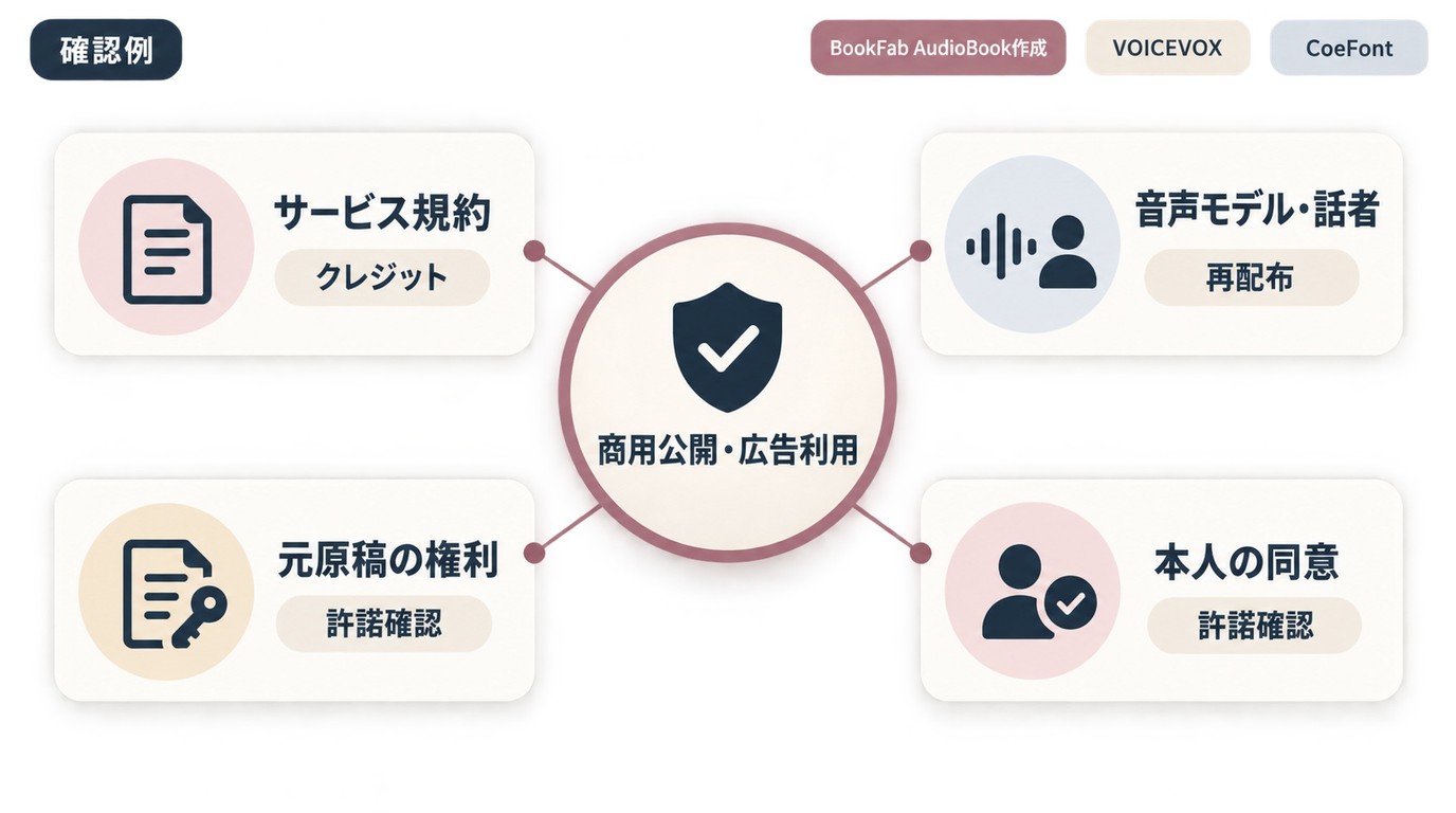 AI音声の商用利用で確認する利用規約と原稿の権利