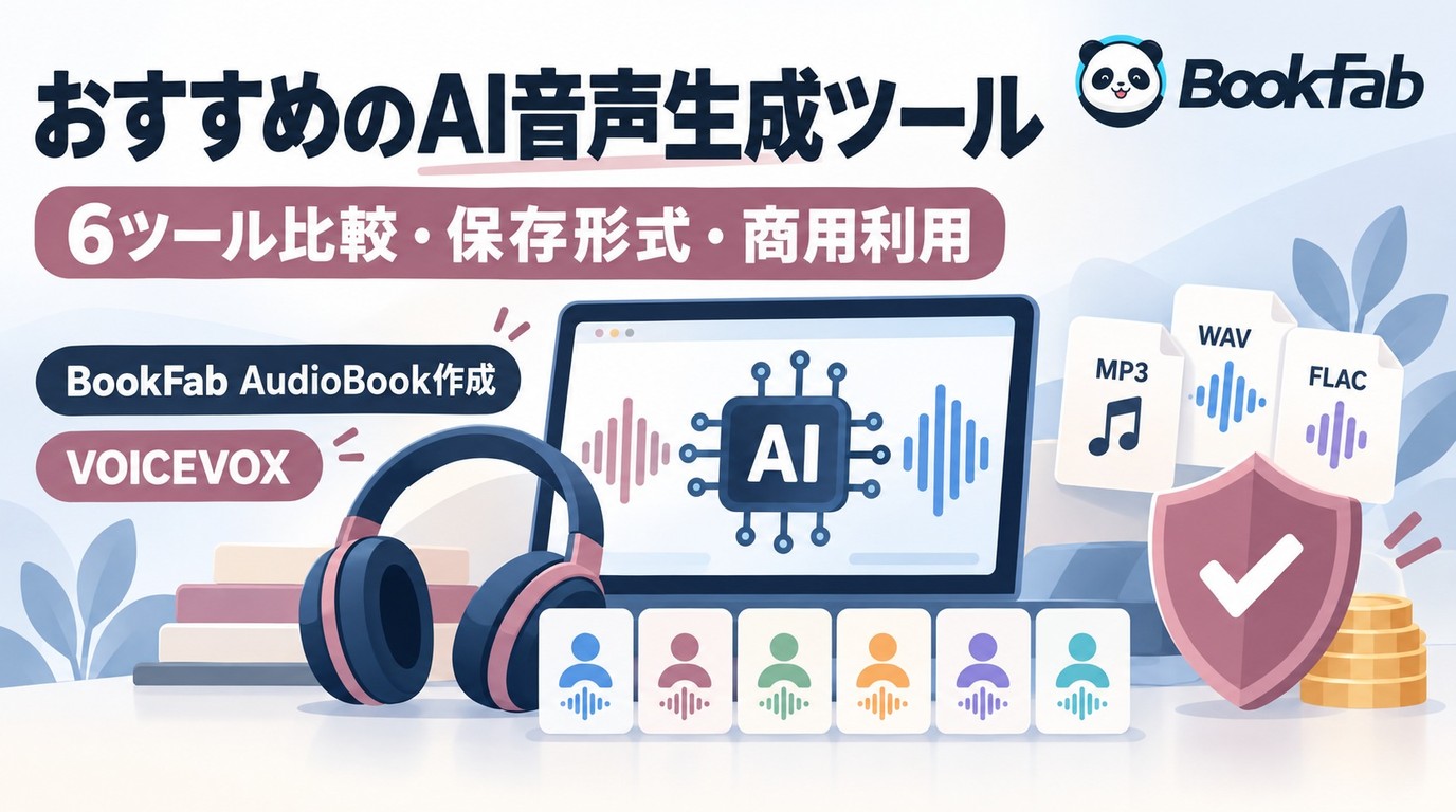 音声生成AI6製品の日本語・商用利用・保存形式比較