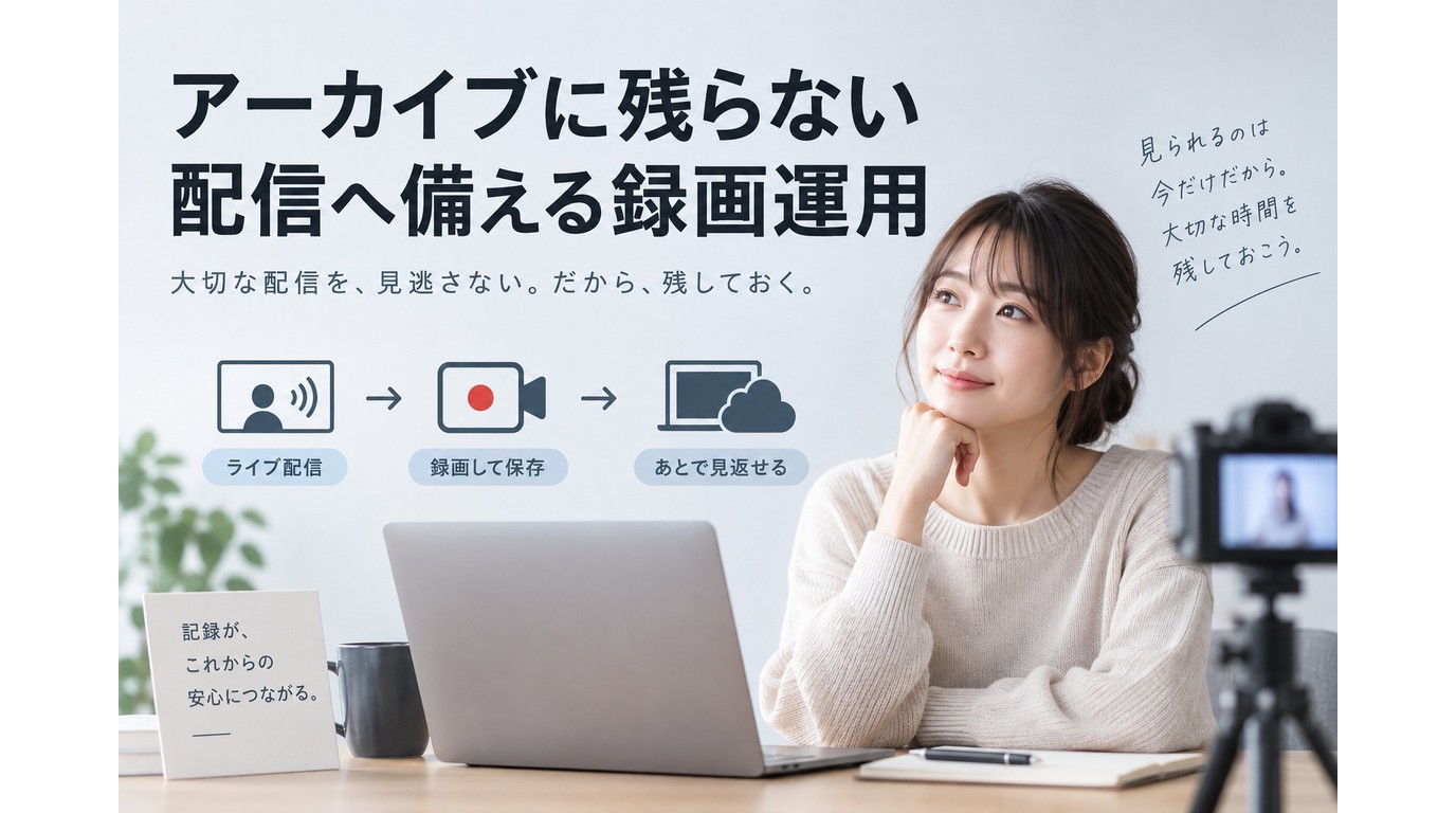 YouTubeライブがアーカイブに残らない場合の録画方法