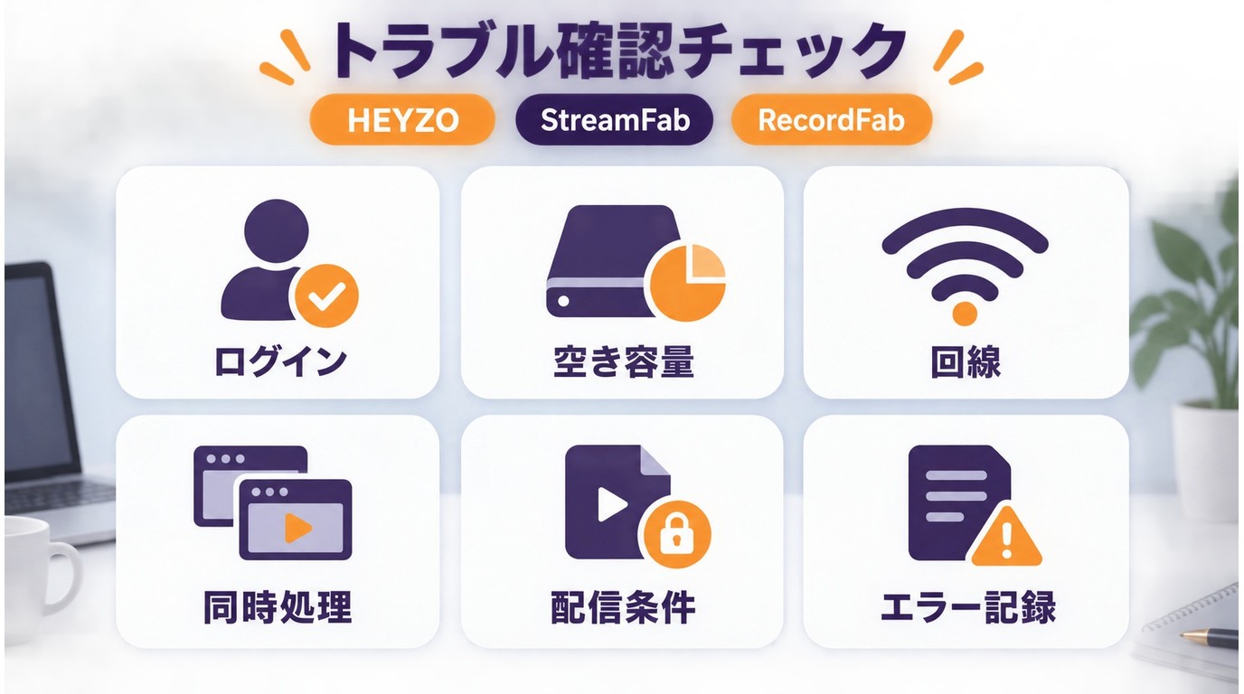 HEYZO保存エラー時にログインや容量や回線を順に確認する手順