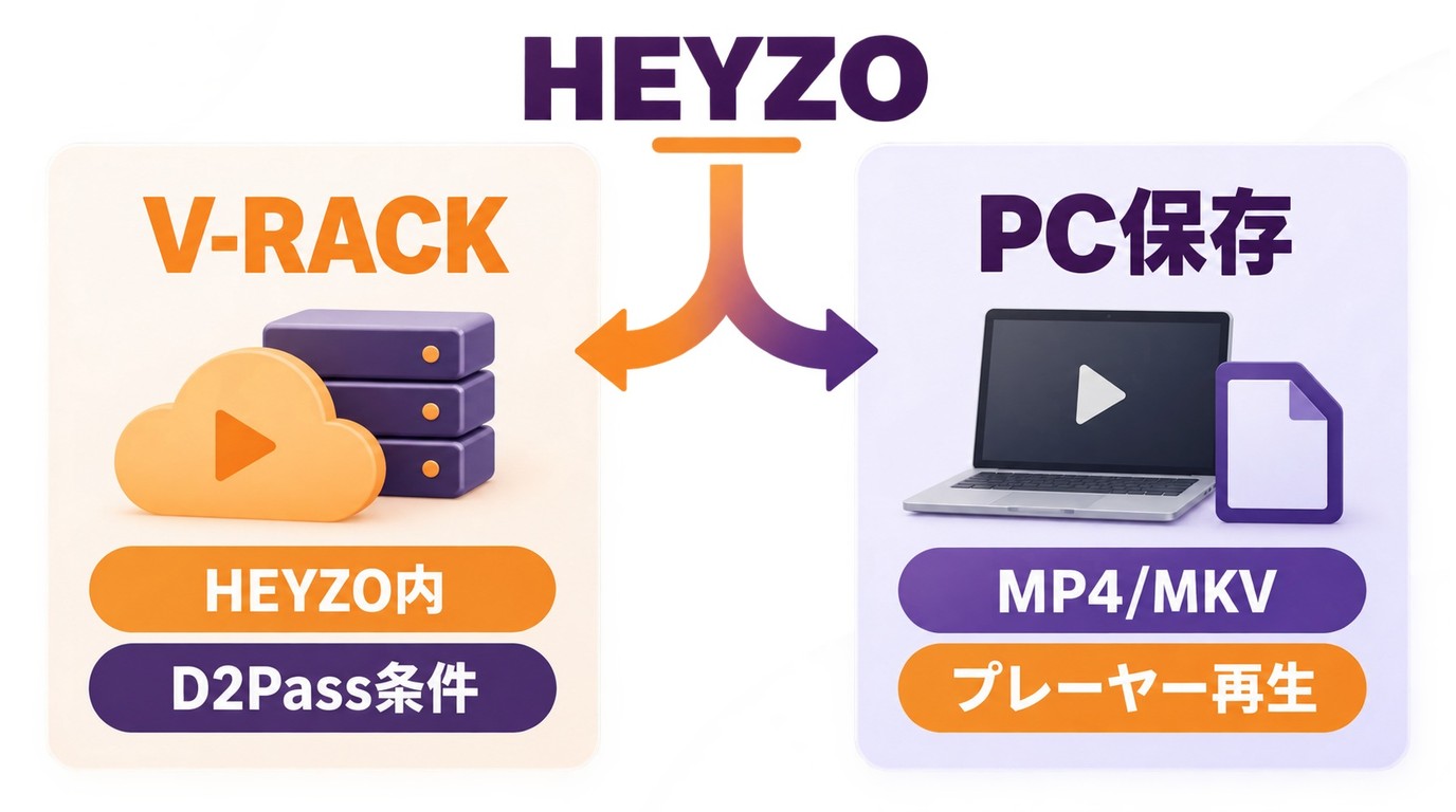HEYZOのV-RACKとPC保存の違いを保存場所と条件で比較