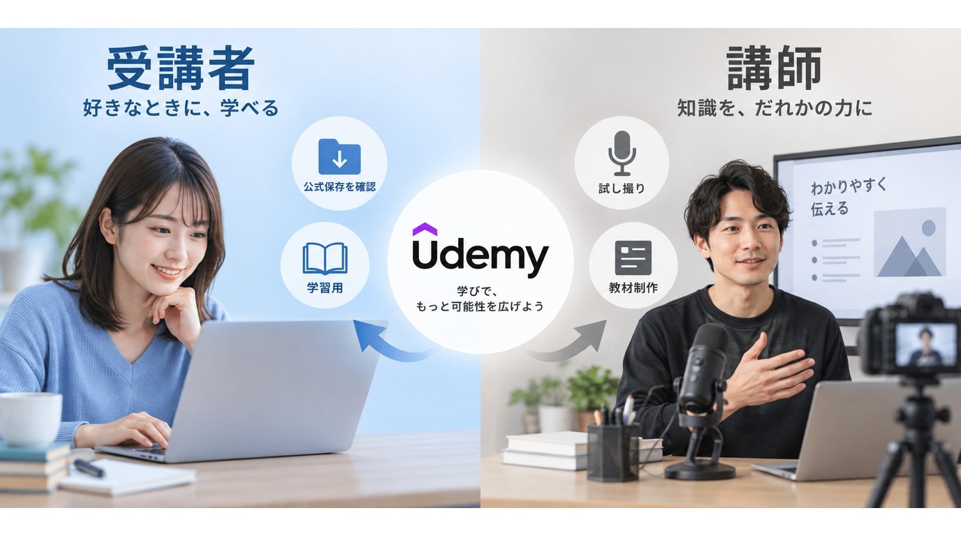 Udemyの公式ダウンロードとPC録画の違い